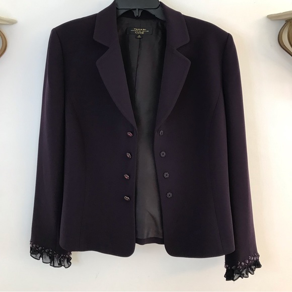 Tahari Luxe Purple Embellished Blazer, Size 10, Women's - Picture 3 of 11